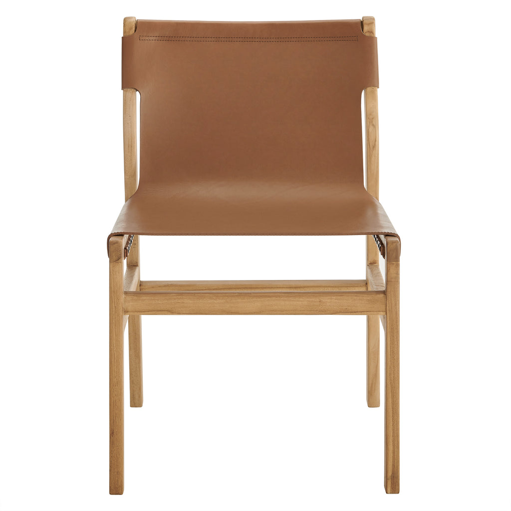 Sonora Leather Dining Side Chair - Chestnut Tan