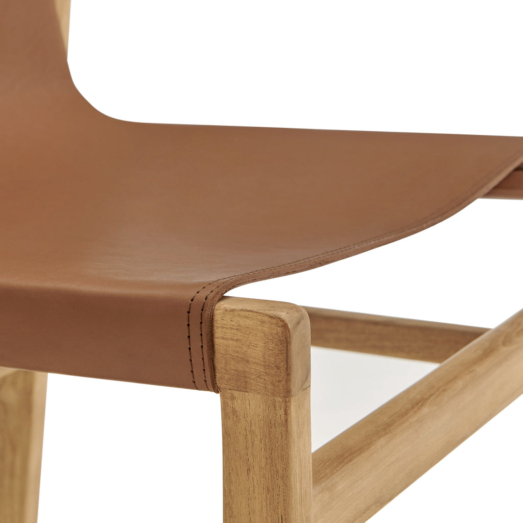 Sonora Leather Dining Side Chair - Chestnut Tan