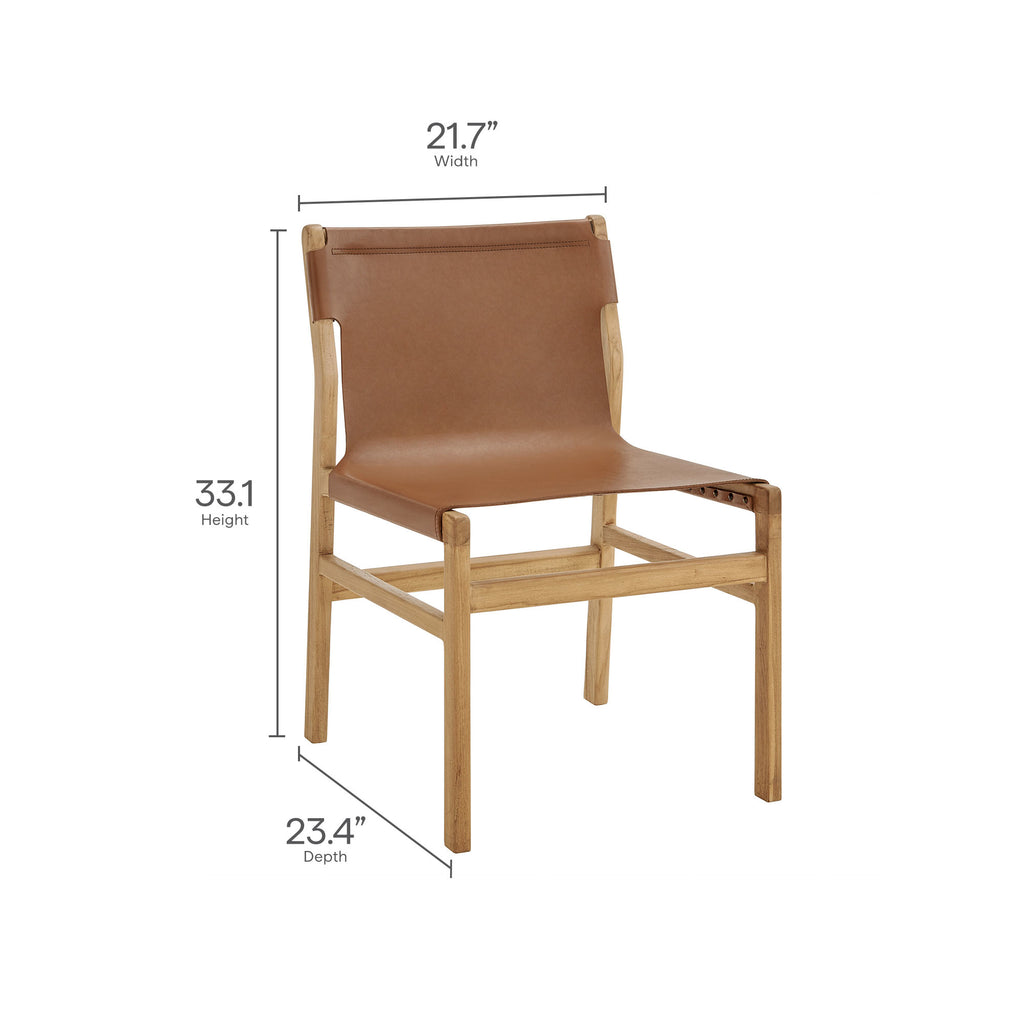 Sonora Leather Dining Side Chair - Chestnut Tan