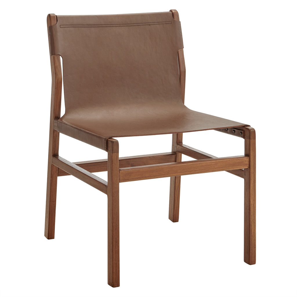 Sonora Leather Dining Side Chair - Nutmeg Brown