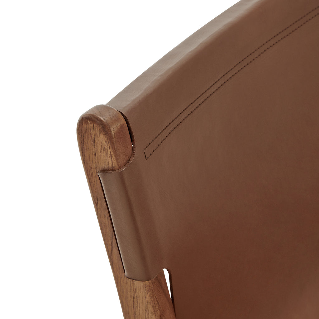 Sonora Leather Dining Side Chair - Nutmeg Brown