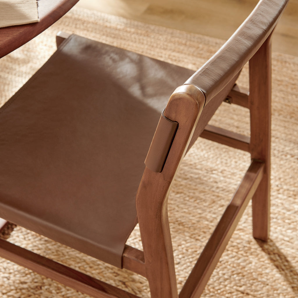 Sonora Leather Dining Side Chair - Nutmeg Brown