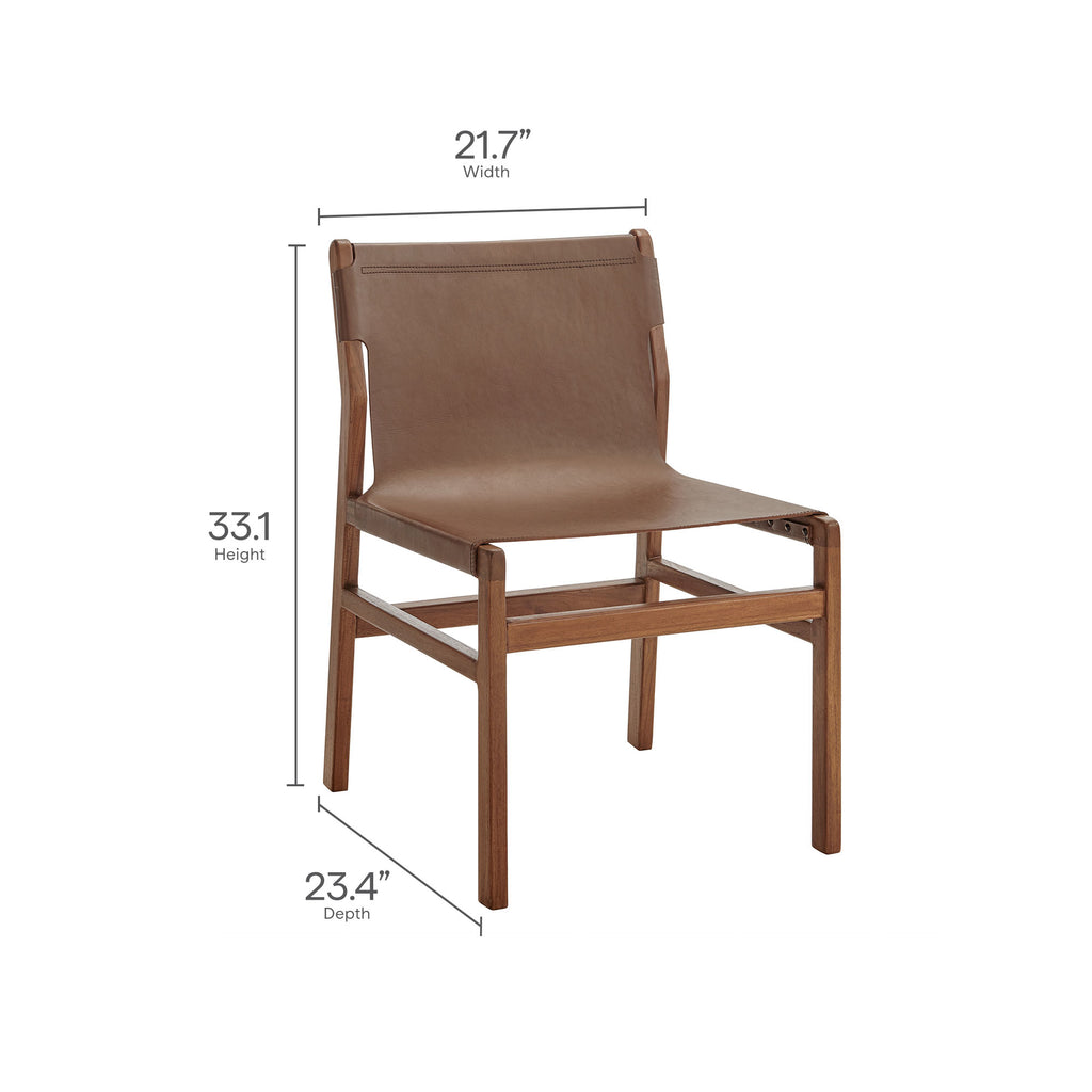 Sonora Leather Dining Side Chair - Nutmeg Brown