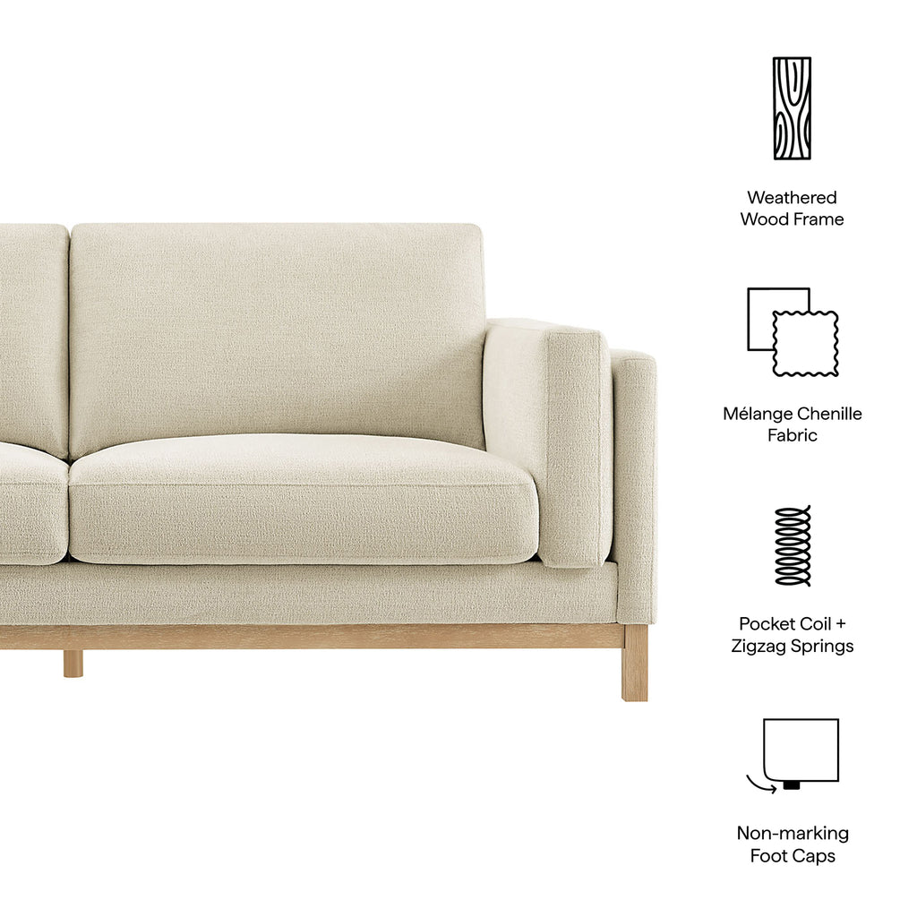 Roscoe 81 inch Fabric Sofa - Ivory