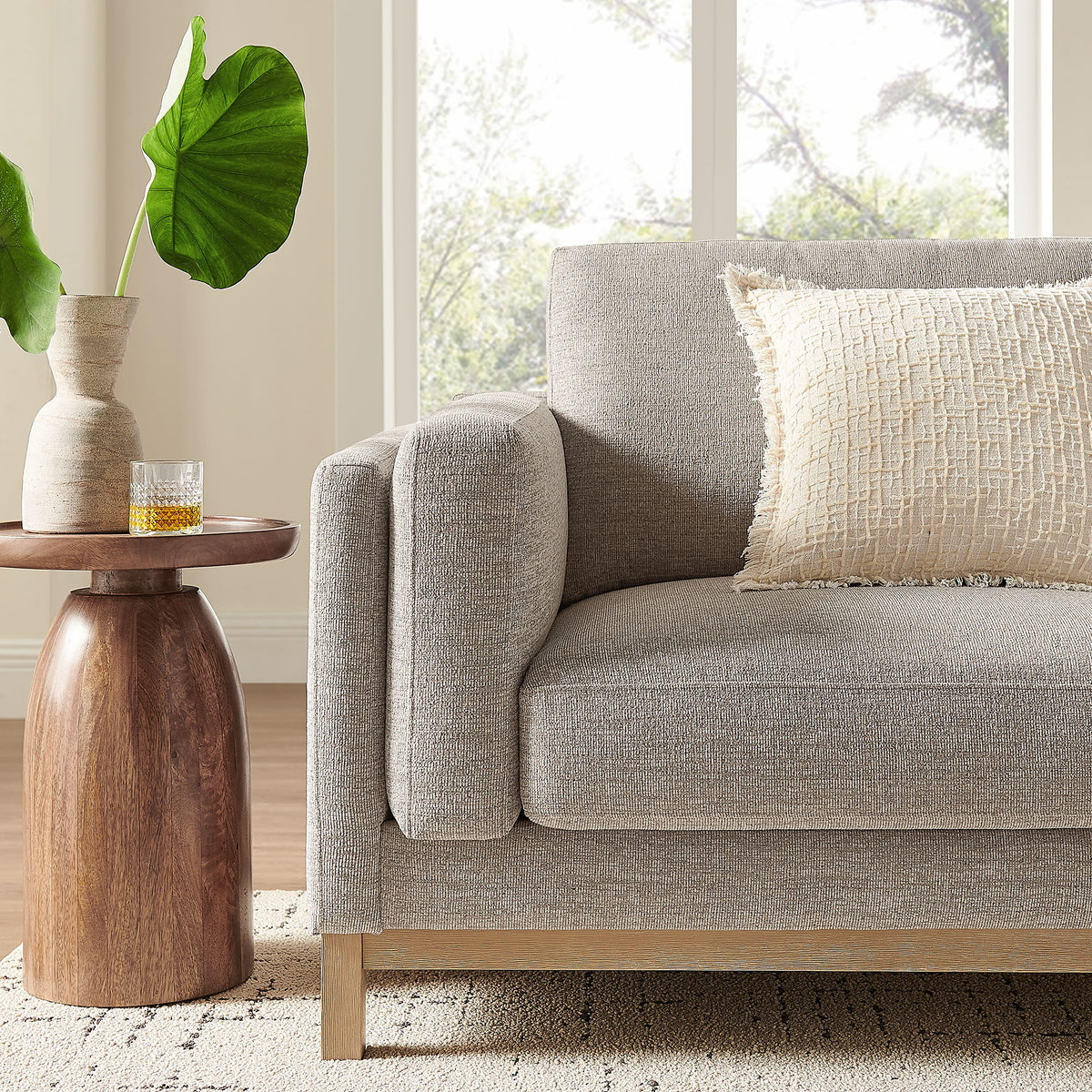 Roscoe 81 inch Fabric Sofa - Pewter