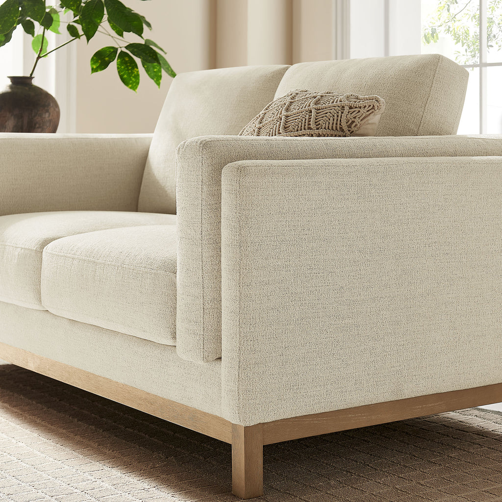 Roscoe 63 inch Fabric Loveseat - Ivory