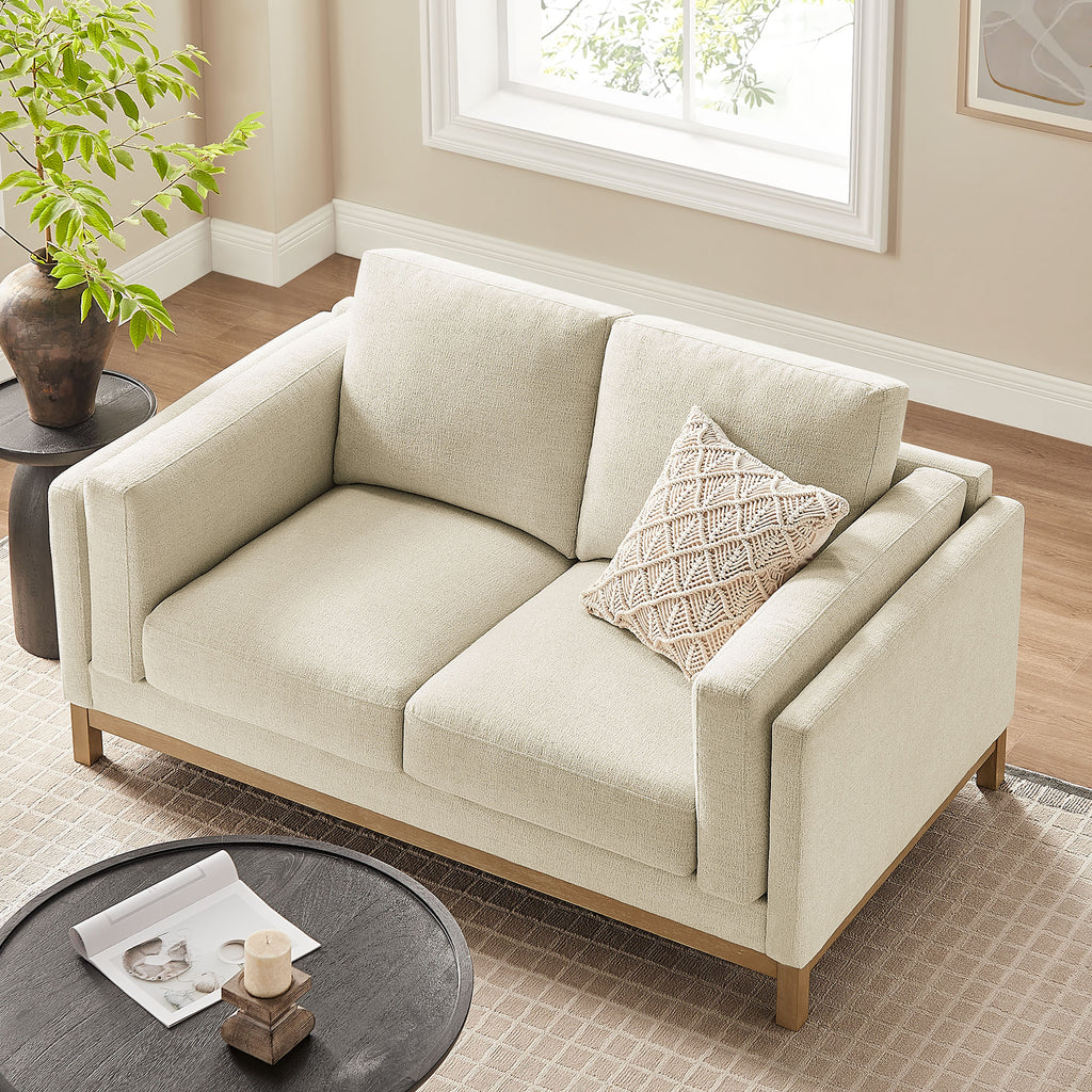 Roscoe 63 inch Fabric Loveseat - Ivory