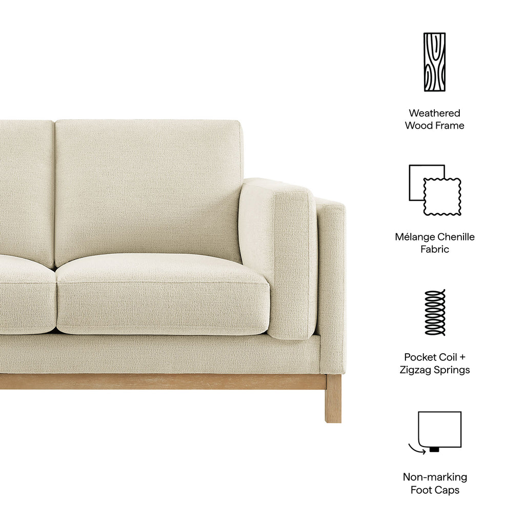 Roscoe 63 inch Fabric Loveseat - Ivory