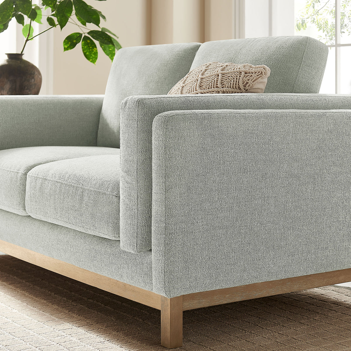 Roscoe 63 inch Fabric Loveseat - Mist