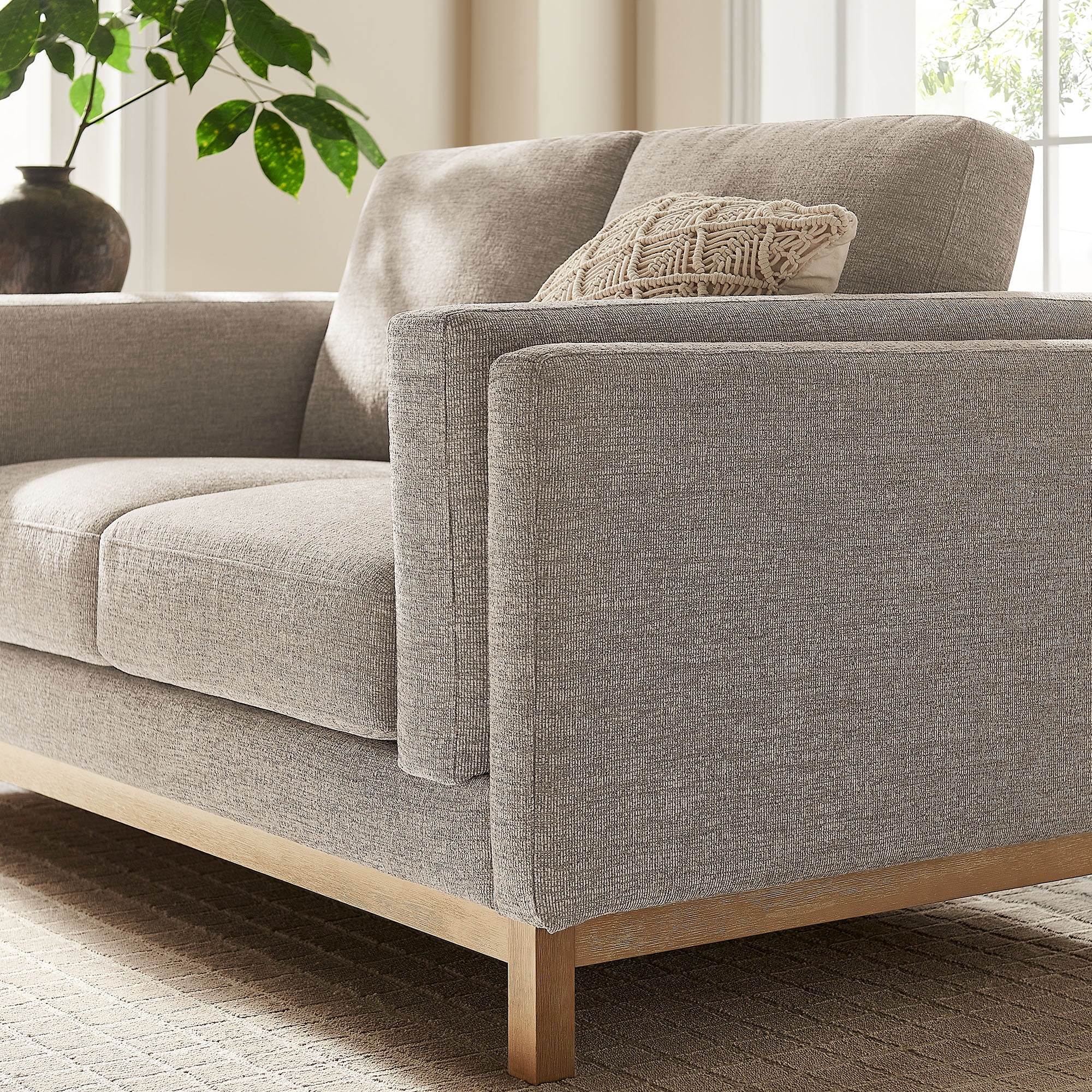 Roscoe 63 inch Fabric Loveseat - Pewter