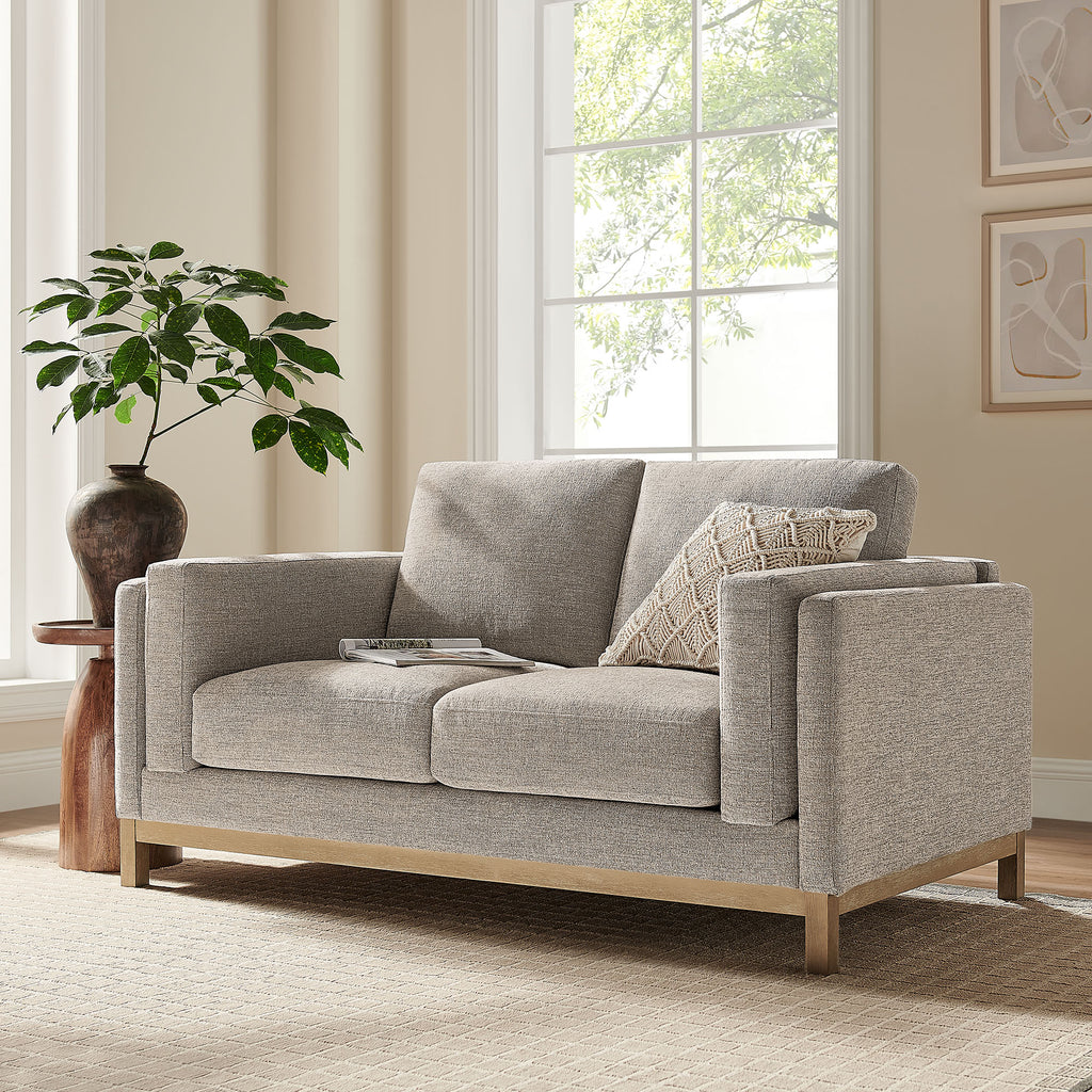 Roscoe 63 inch Fabric Loveseat - Pewter