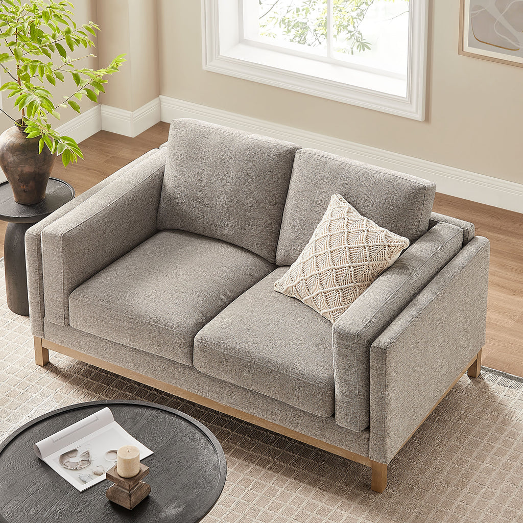 Roscoe 63 inch Fabric Loveseat - Pewter