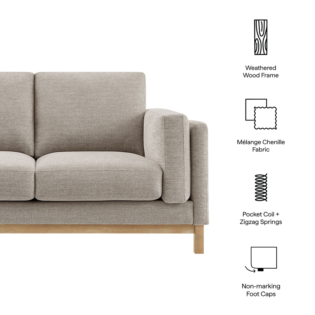 Roscoe 63 inch Fabric Loveseat - Pewter