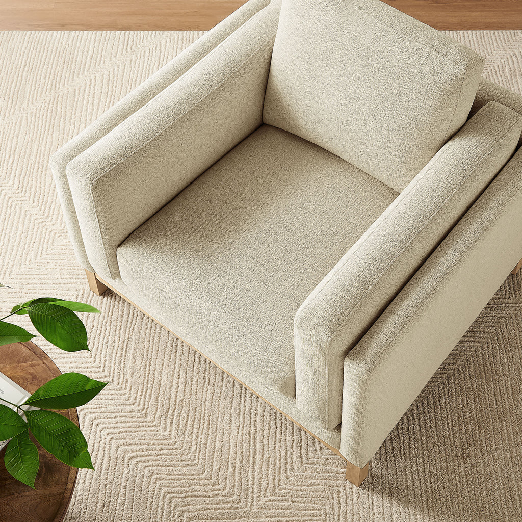 Roscoe Fabric Armchair - Ivory