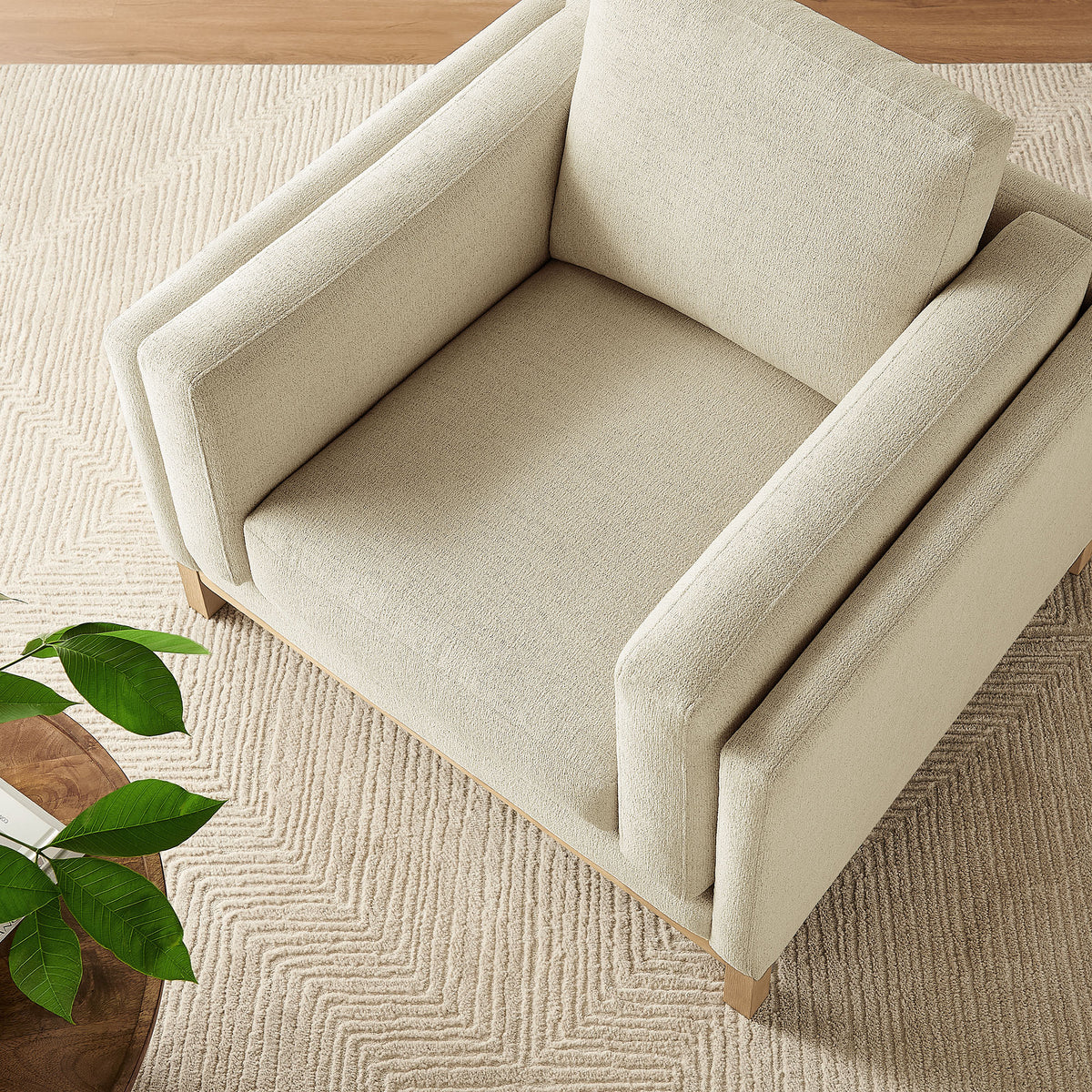 Roscoe Fabric Armchair - Ivory