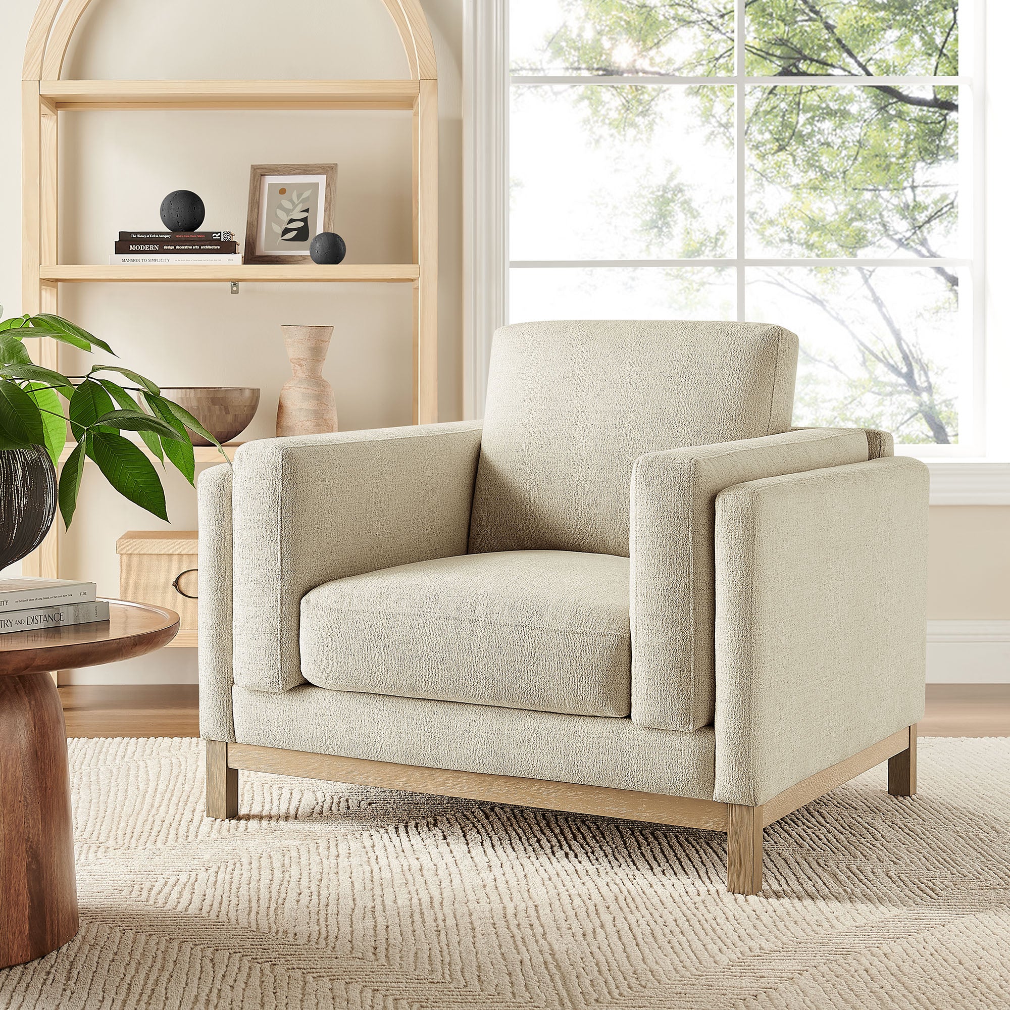 Roscoe Fabric Armchair - Ivory