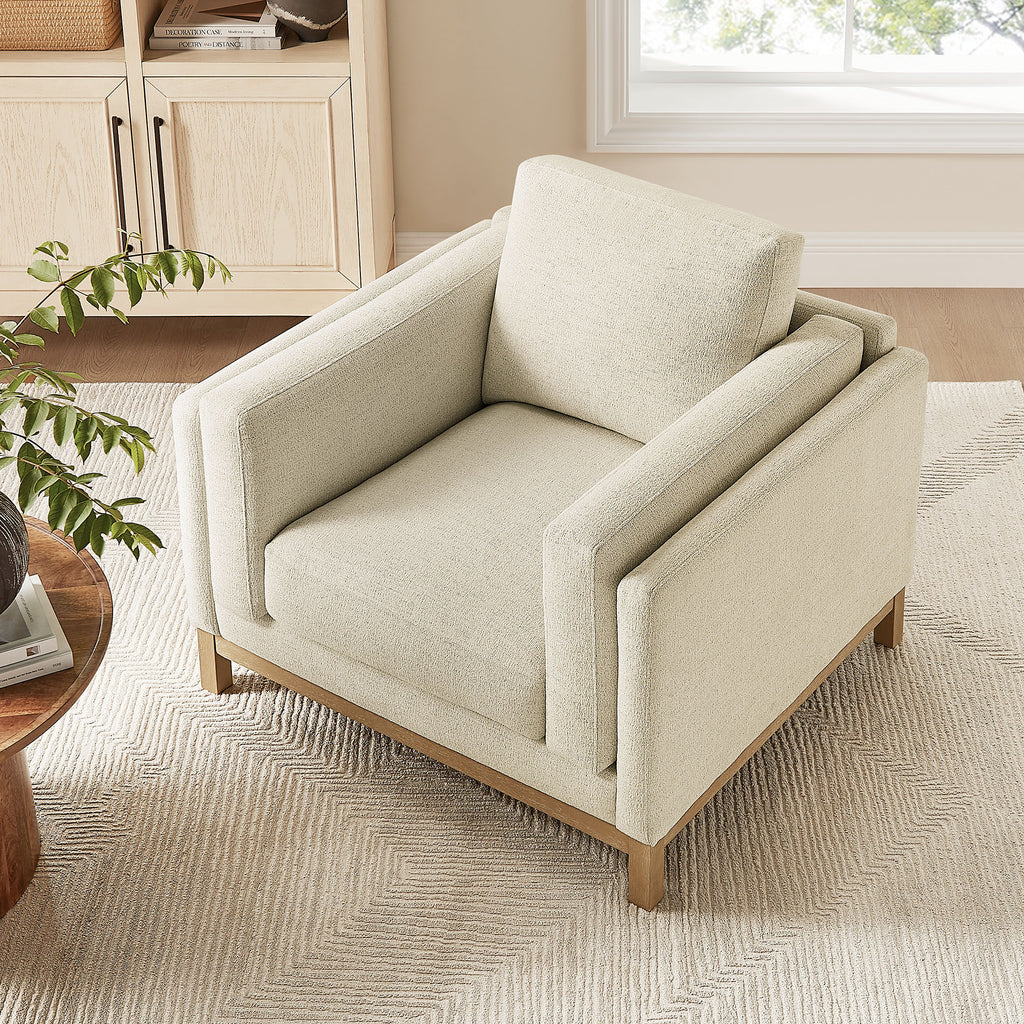Roscoe Fabric Armchair - Ivory