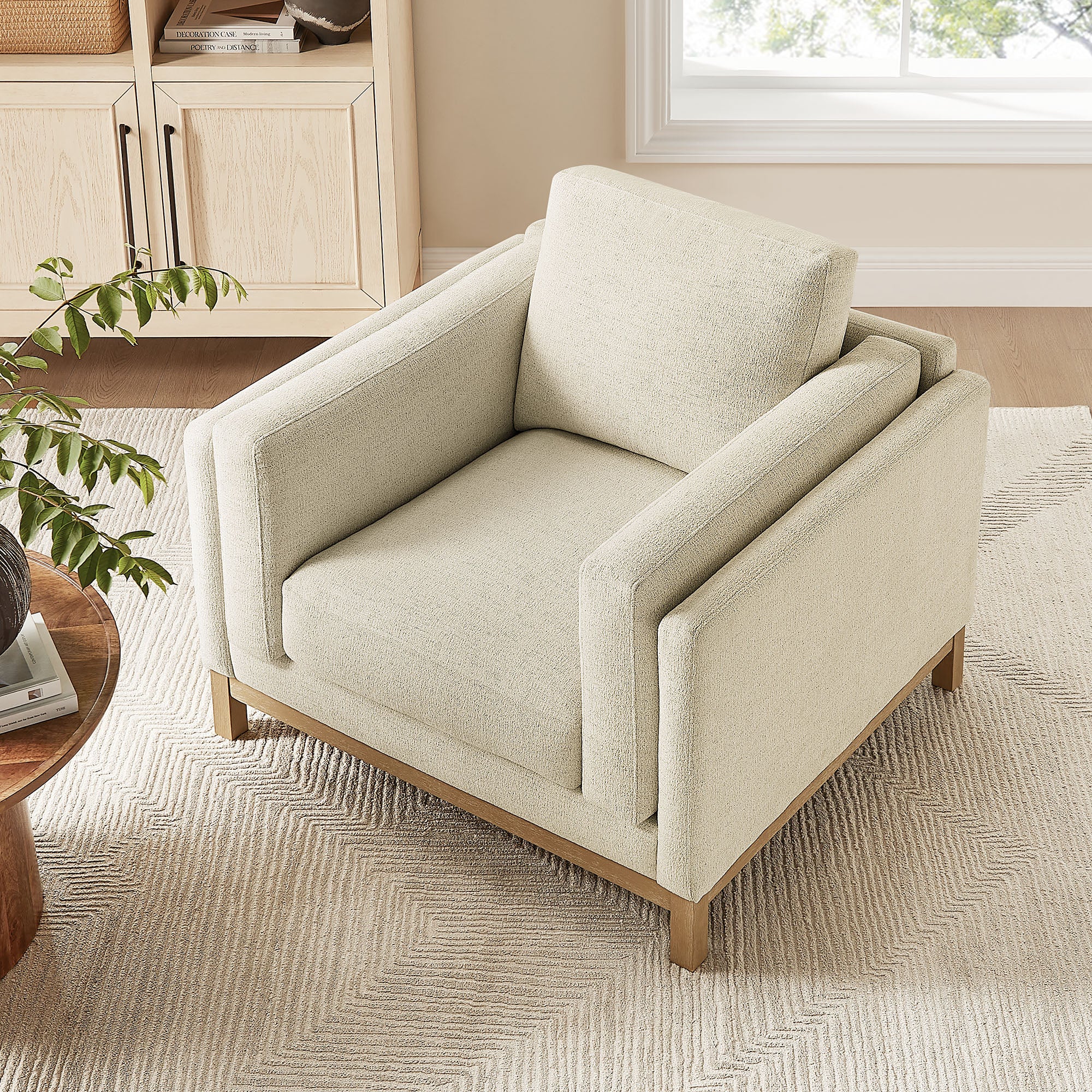 Roscoe Fabric Armchair - Ivory
