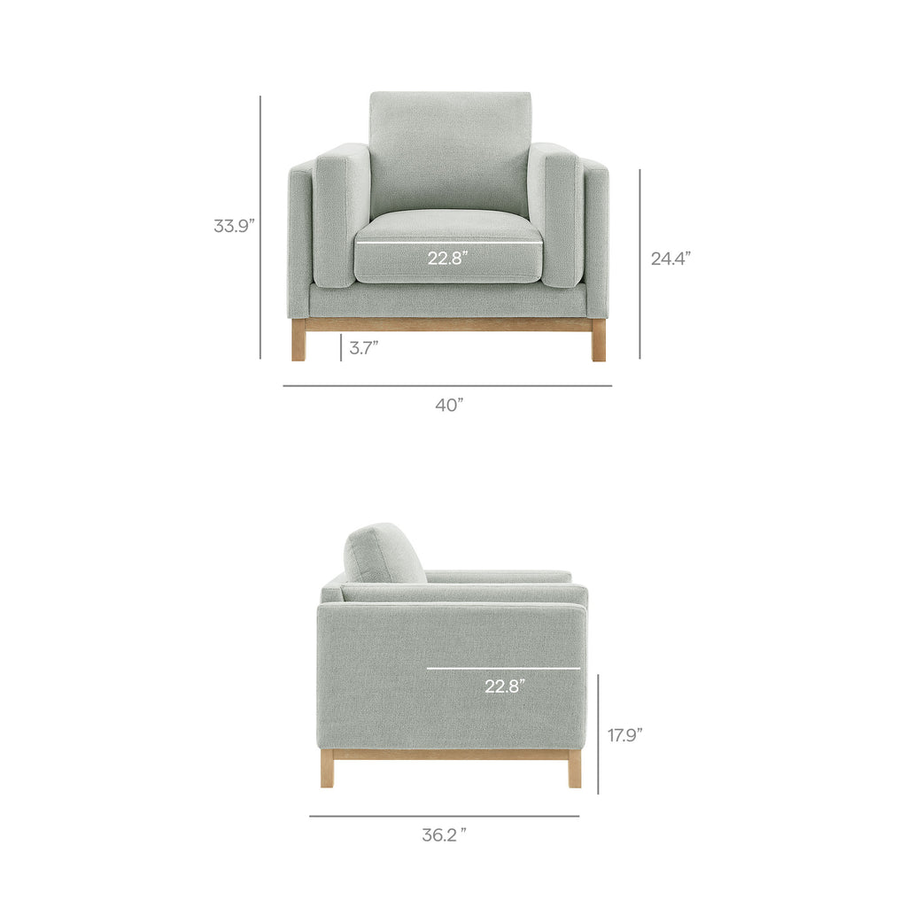 Roscoe Fabric Armchair - Mist
