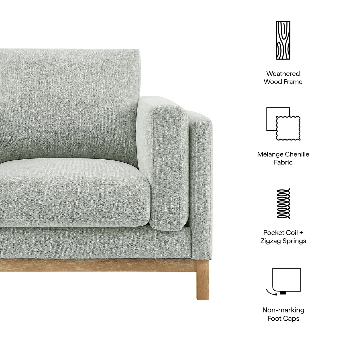 Roscoe Fabric Armchair - Mist