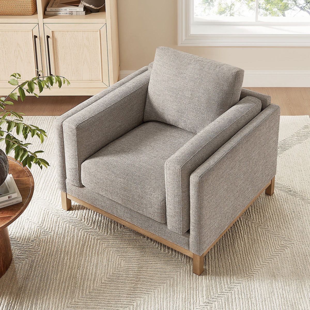 Roscoe Fabric Armchair - Pewter