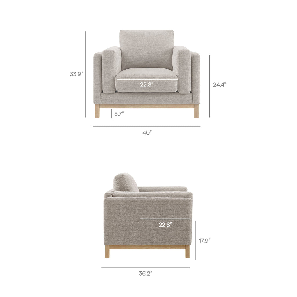 Roscoe Fabric Armchair - Pewter