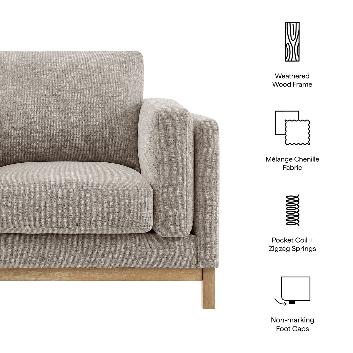 Roscoe Fabric Armchair - Pewter