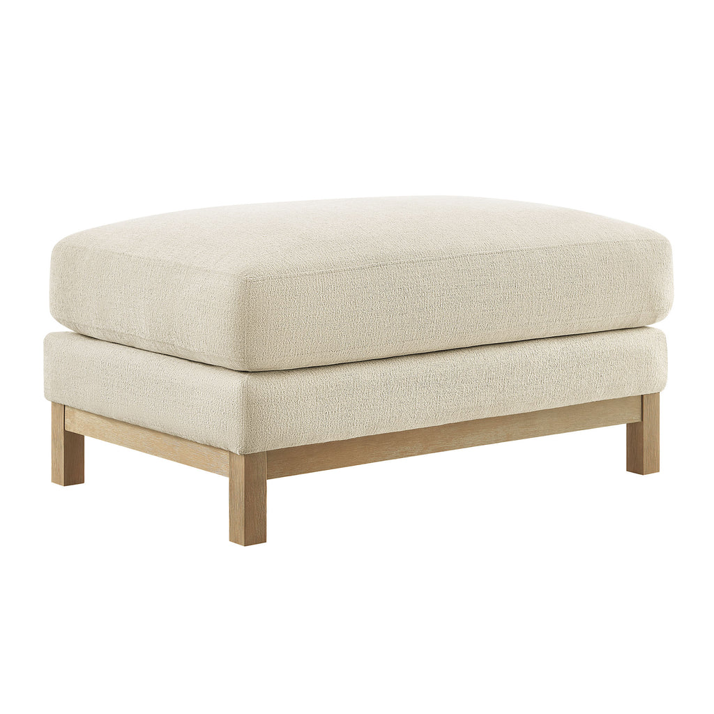 Roscoe Fabric Ottoman - Ivory