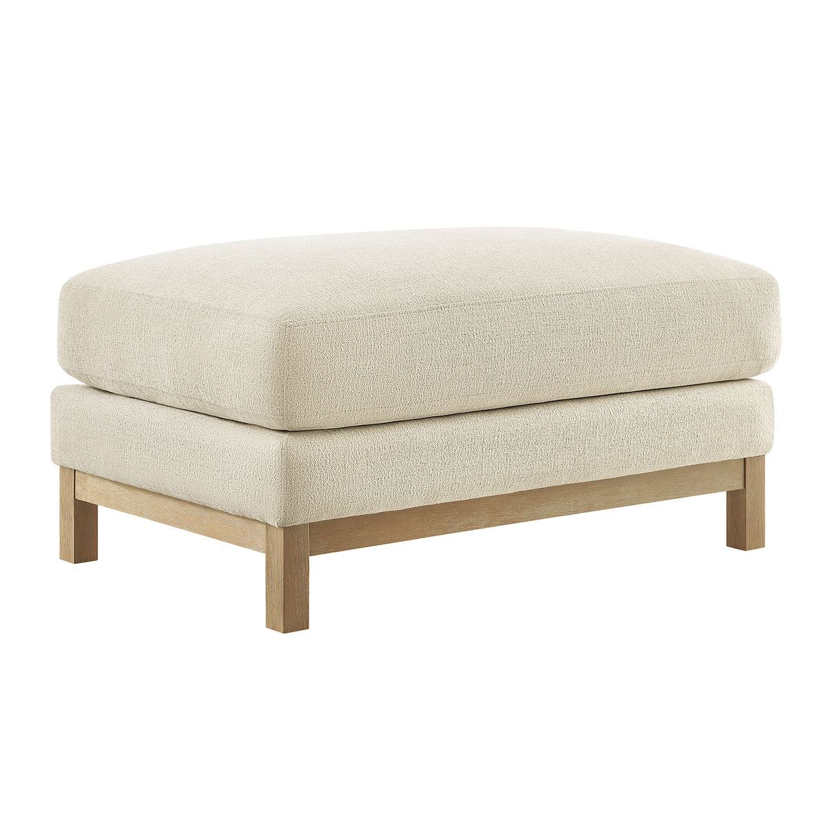 Roscoe Fabric Ottoman - Ivory