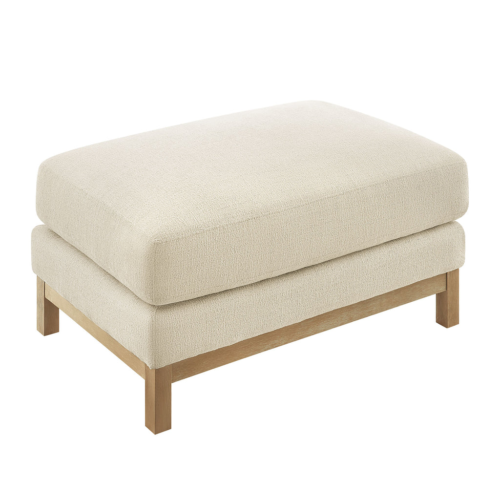 Roscoe Fabric Ottoman - Ivory