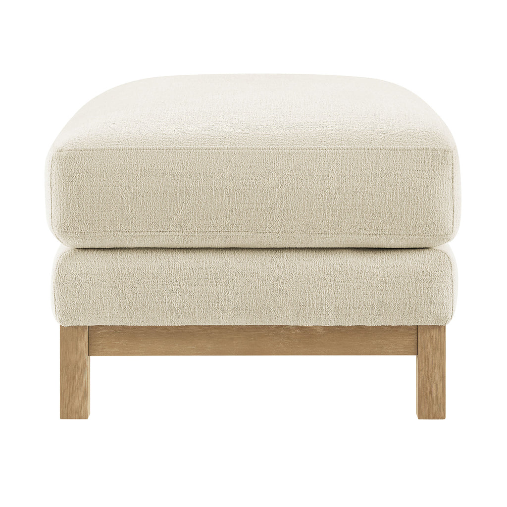 Roscoe Fabric Ottoman - Ivory