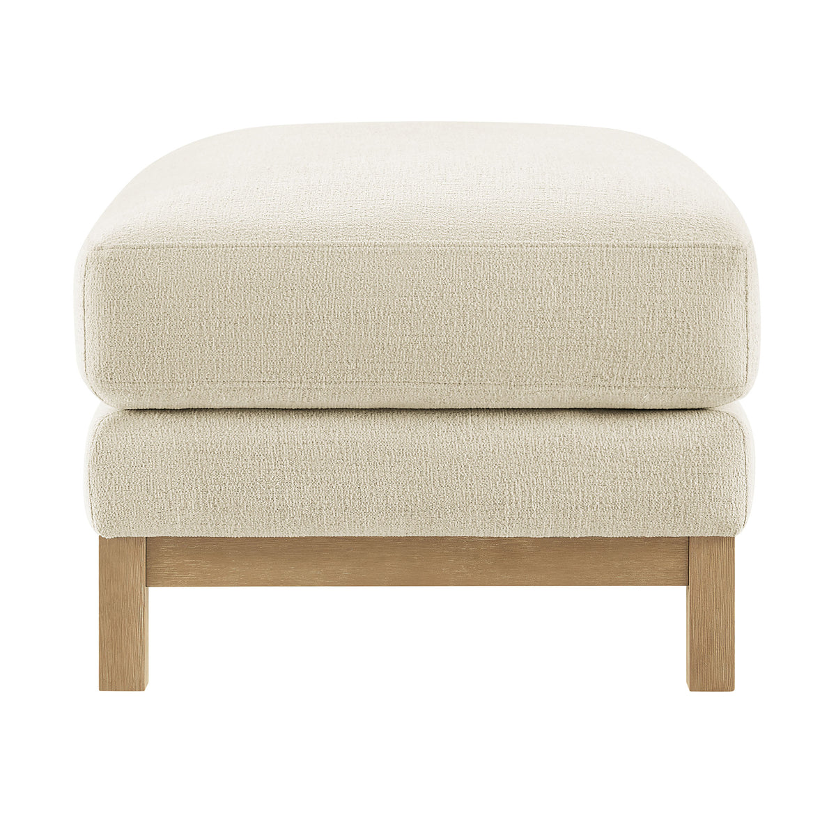 Roscoe Fabric Ottoman - Ivory