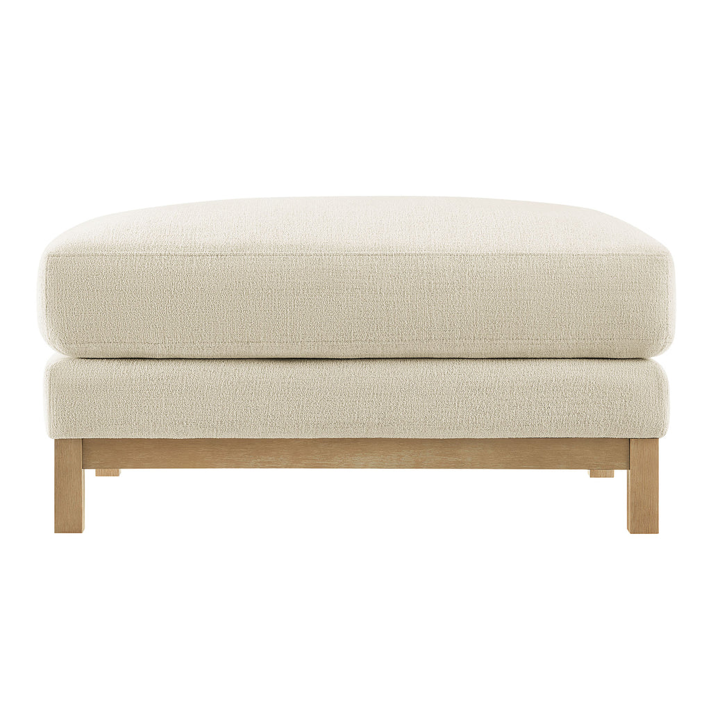 Roscoe Fabric Ottoman - Ivory