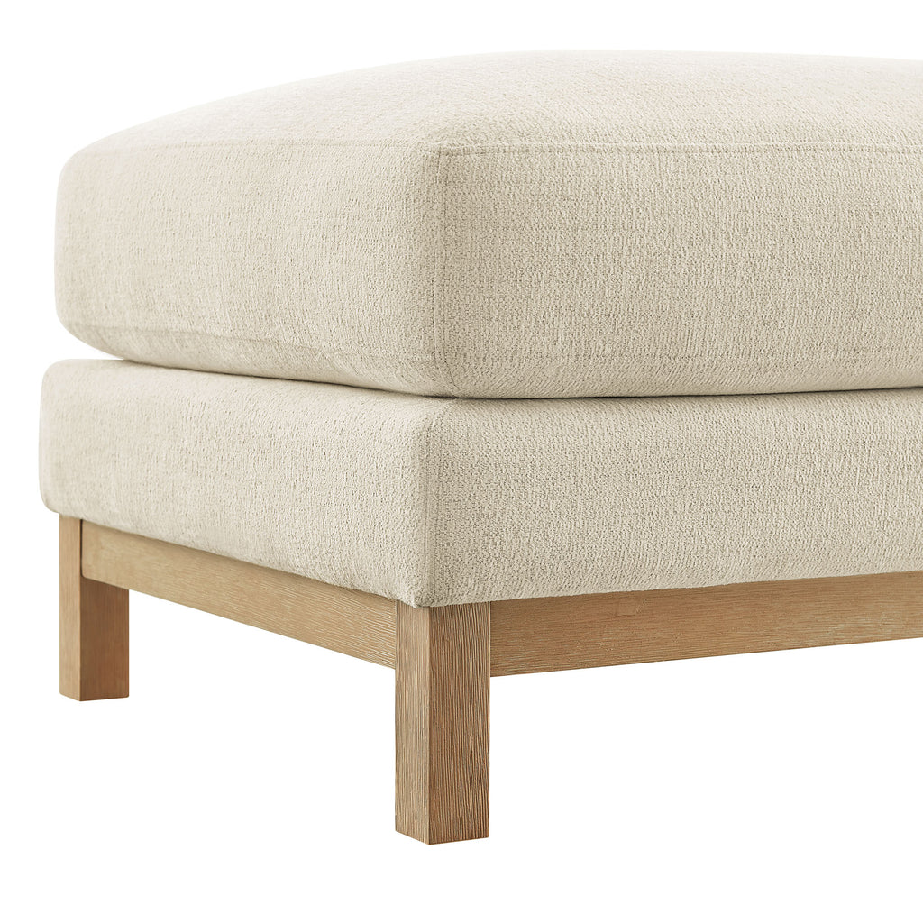 Roscoe Fabric Ottoman - Ivory