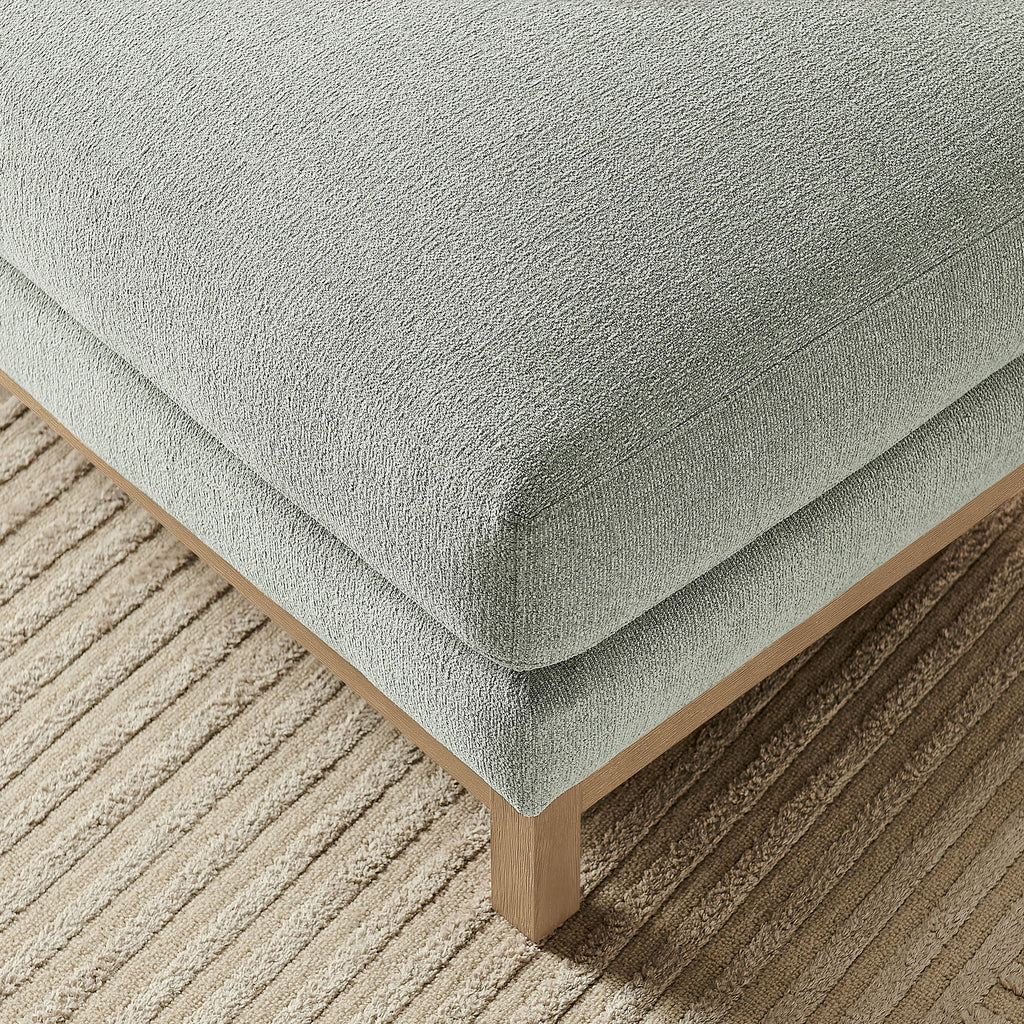 Roscoe Fabric Ottoman - Mist