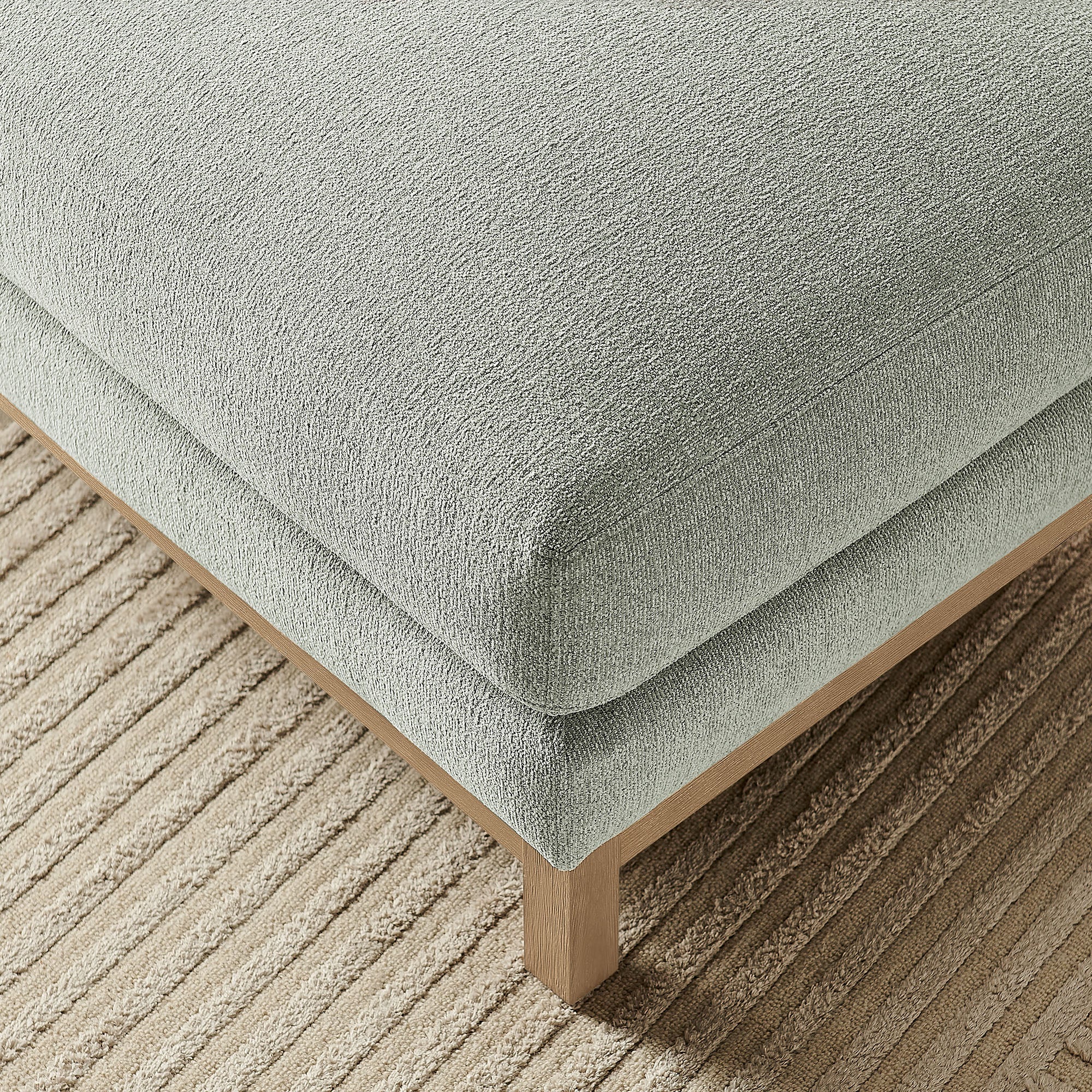 Roscoe Fabric Ottoman - Mist