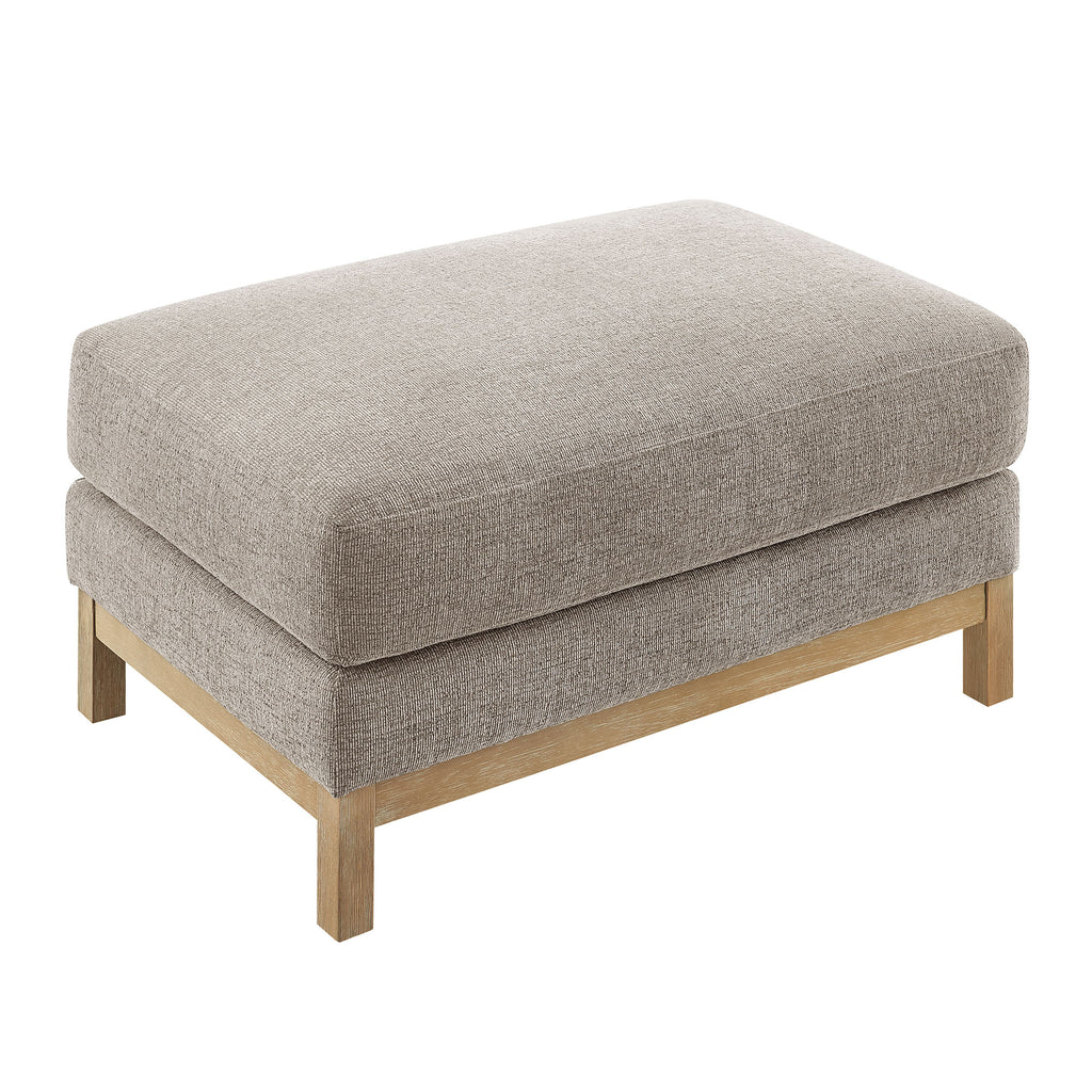 Roscoe Fabric Ottoman - Pewter