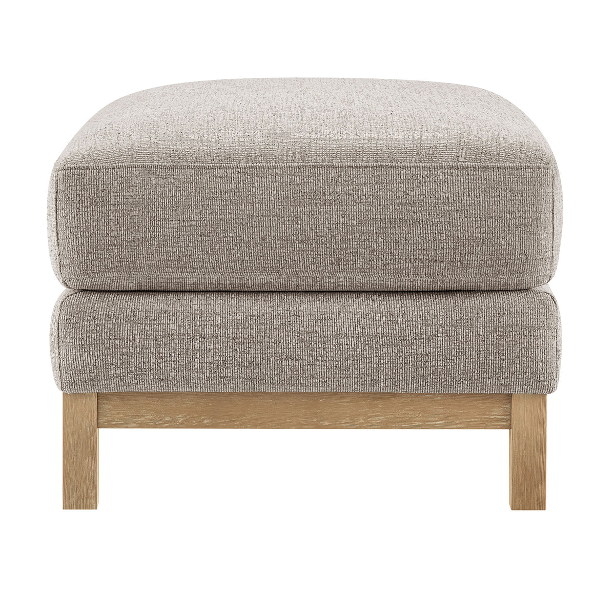 Roscoe Fabric Ottoman - Pewter