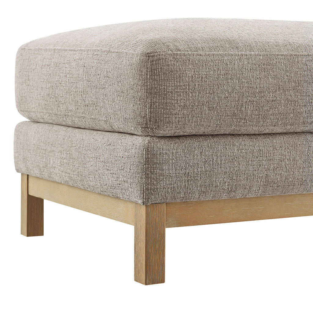 Roscoe Fabric Ottoman - Pewter