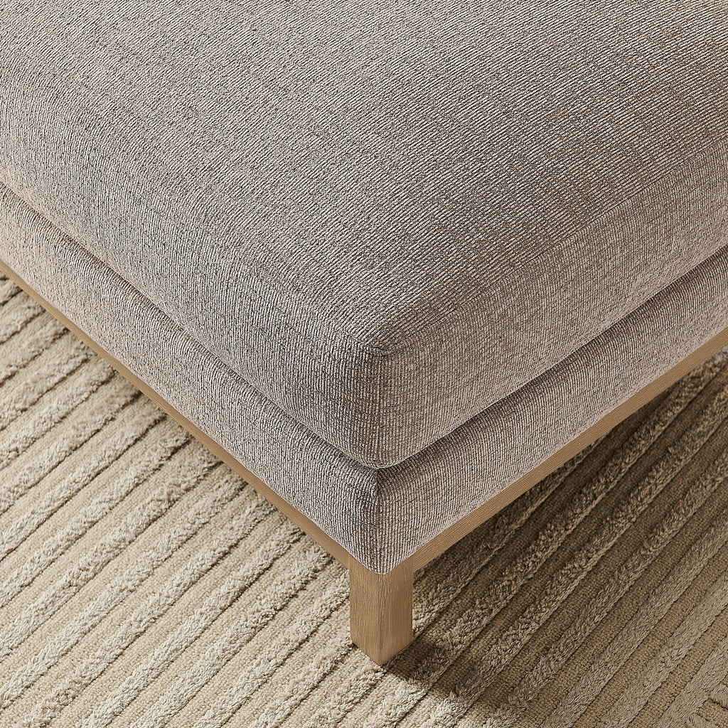 Roscoe Fabric Ottoman - Pewter