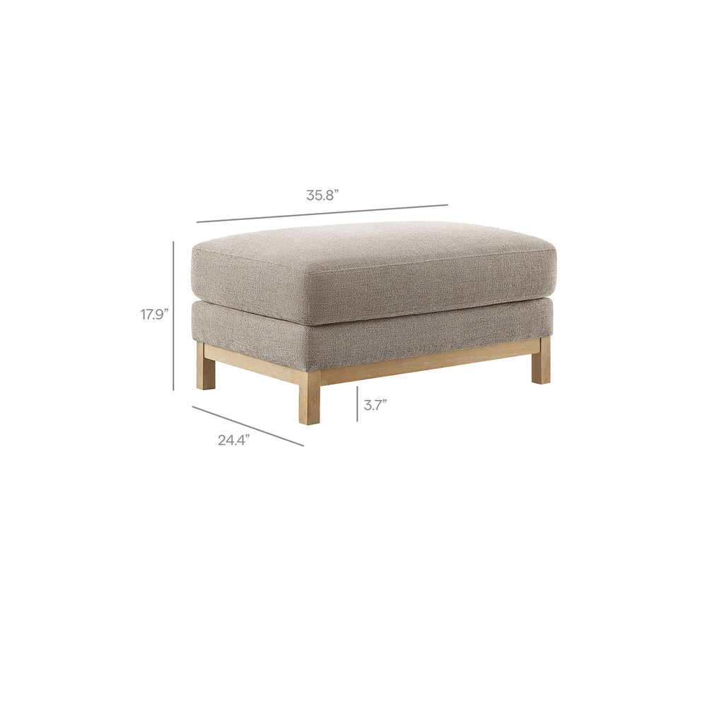 Roscoe Fabric Ottoman - Pewter
