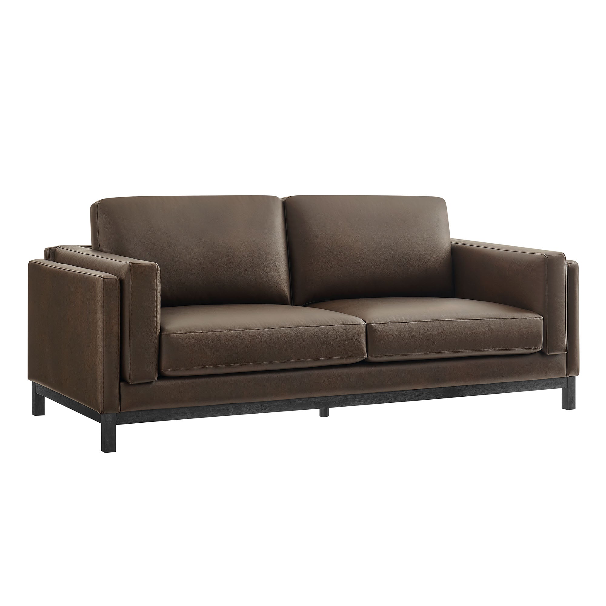 Roscoe 81 inch Vegan Leather Sofa - Espresso