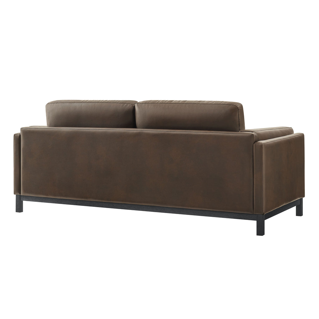 Roscoe 81 inch Vegan Leather Sofa - Espresso