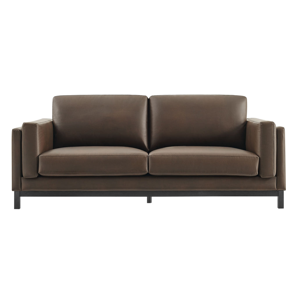 Roscoe 81 inch Vegan Leather Sofa - Espresso