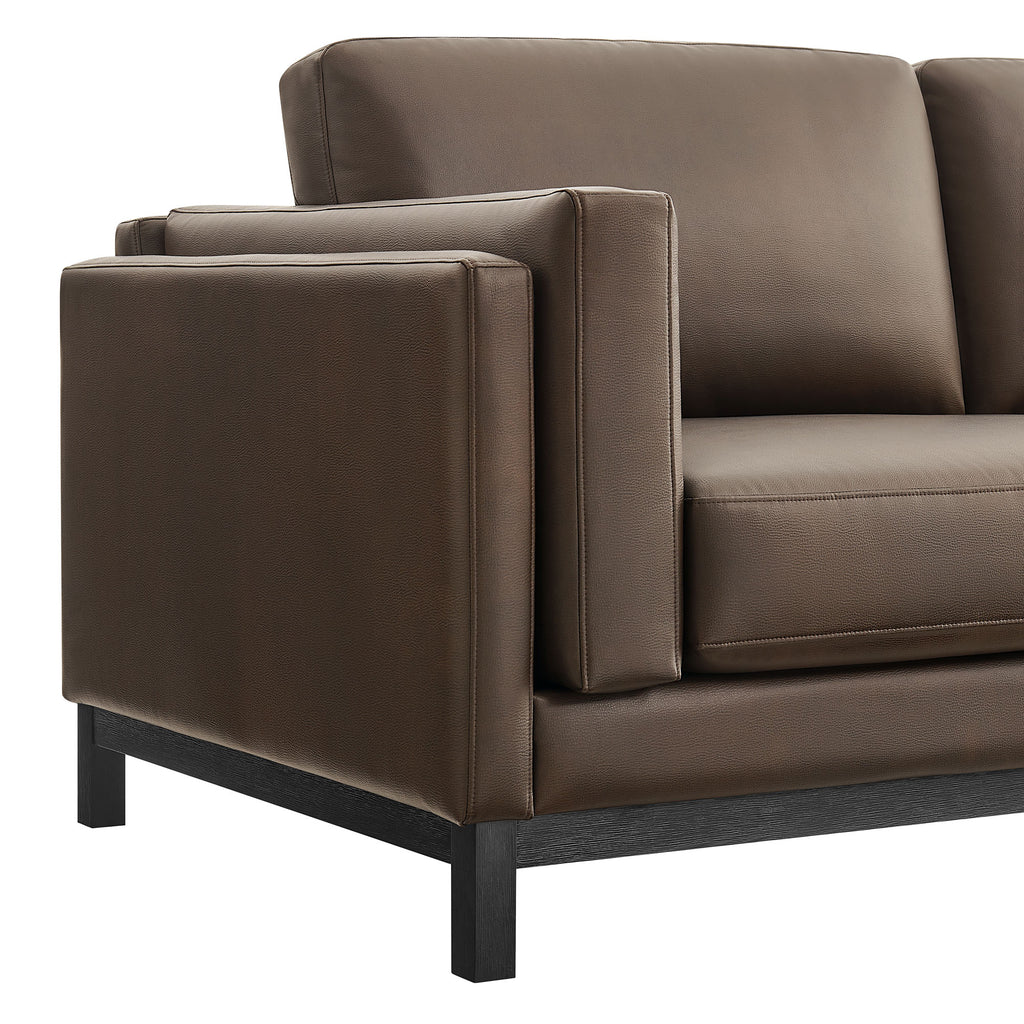 Roscoe 81 inch Vegan Leather Sofa - Espresso