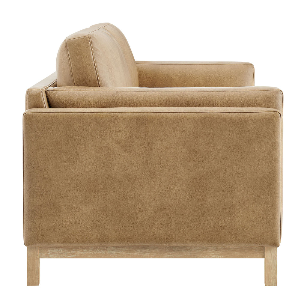 Roscoe 81 inch Vegan Leather Sofa - Toast