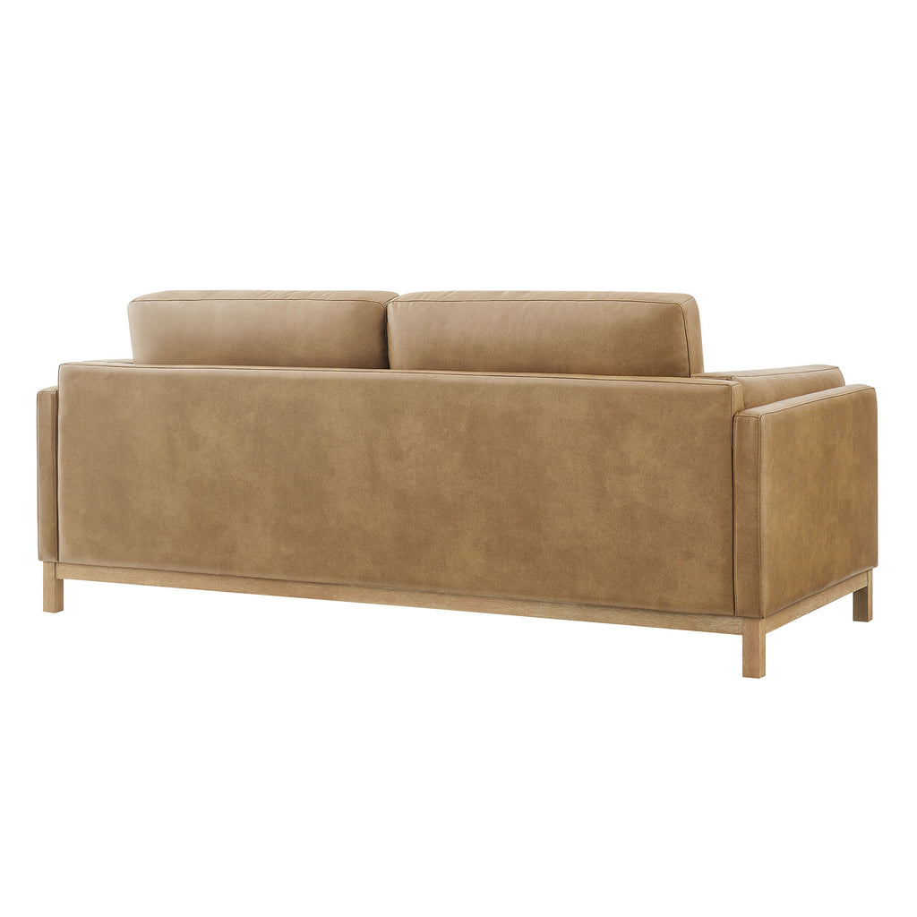 Roscoe 81 inch Vegan Leather Sofa - Toast