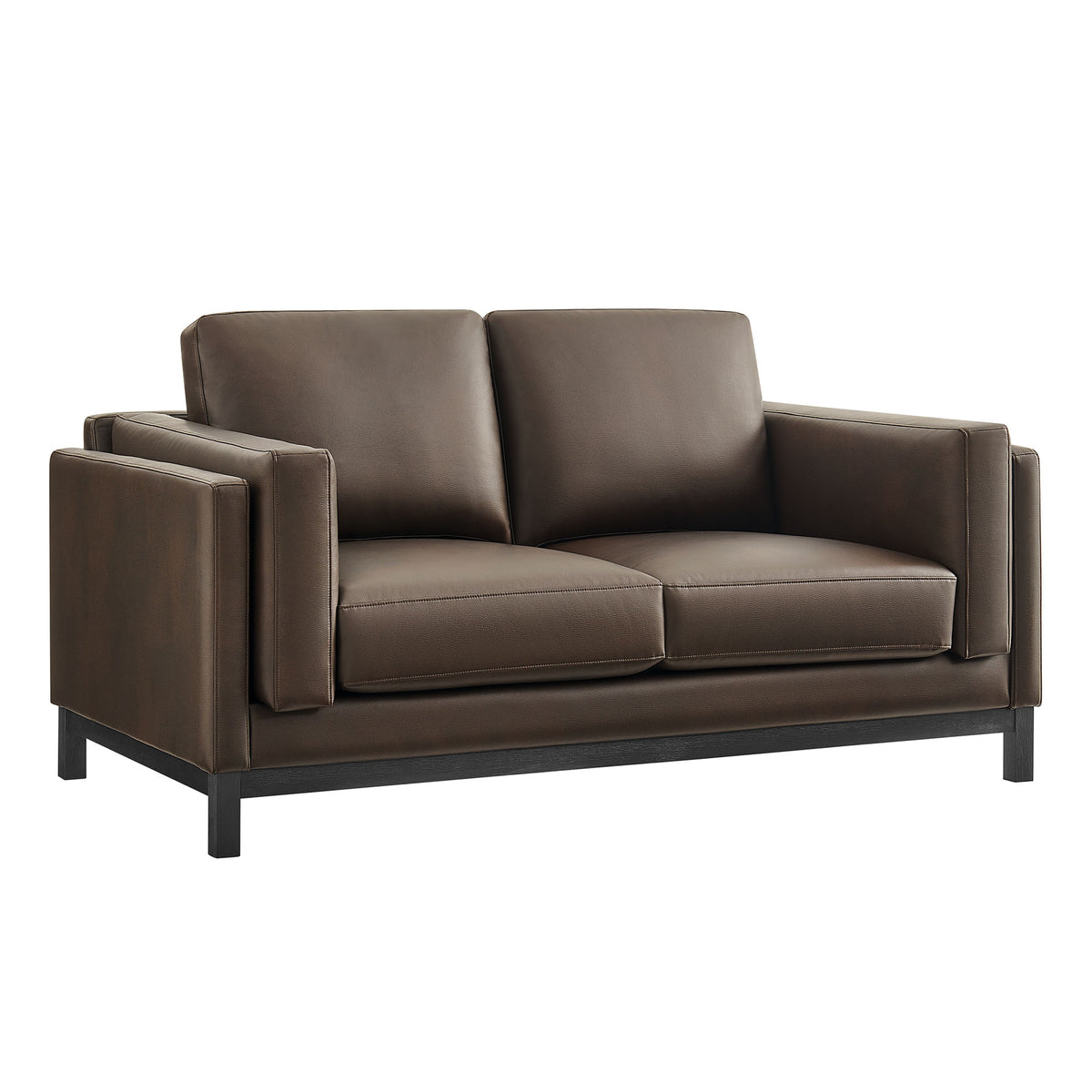 Roscoe 63 inch Vegan Leather Loveseat - Espresso