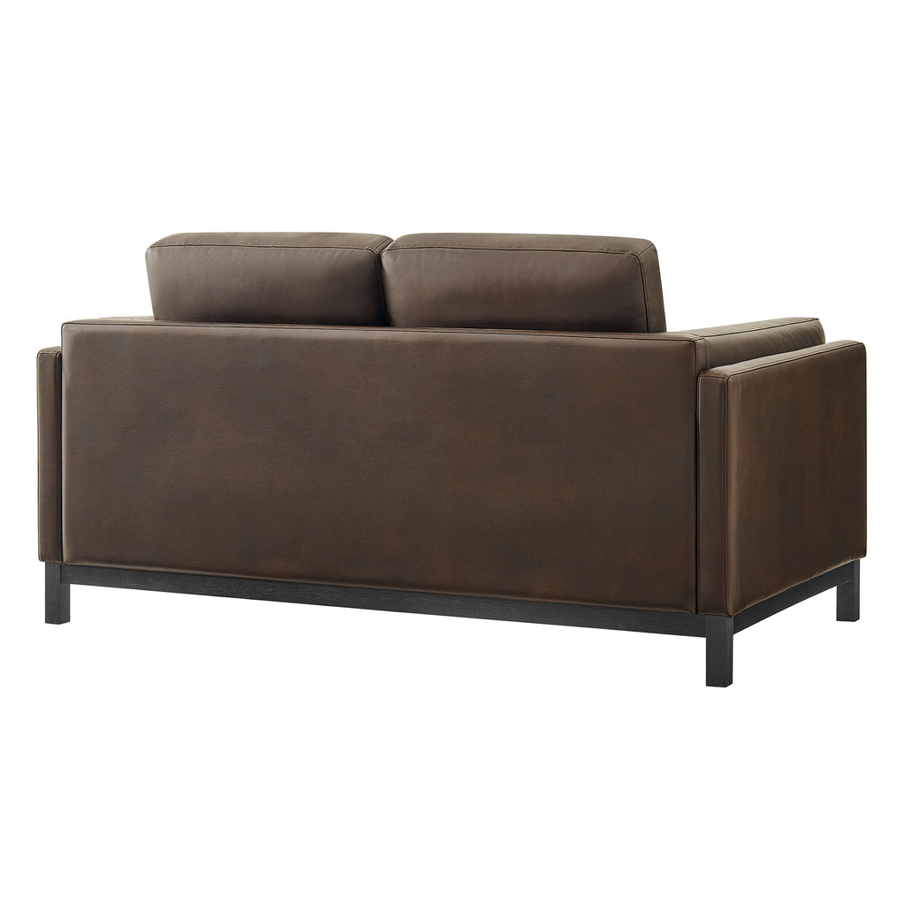 Roscoe 63 inch Vegan Leather Loveseat - Espresso