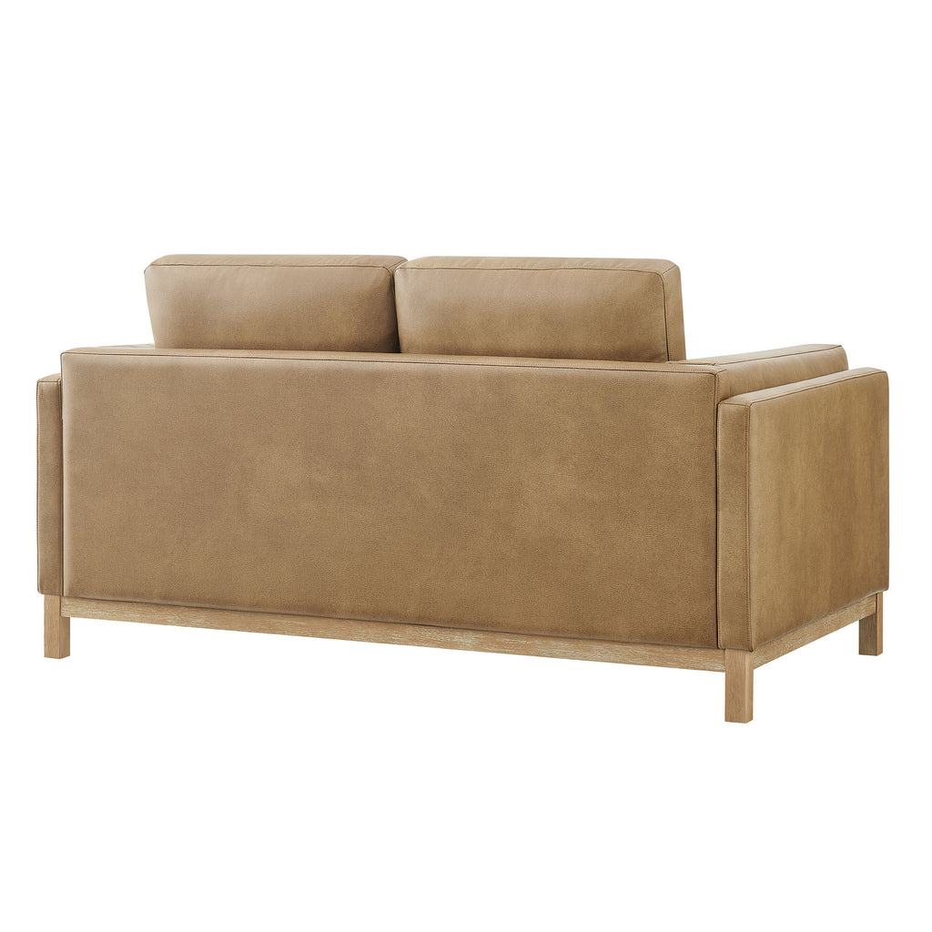 Roscoe 63 inch Vegan Leather Loveseat - Toast